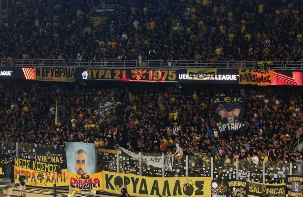 AEK: “Αποτροπιασμός για την εμφάνιση έστω για λίγα δευτερόλεπτα ενός πανό με ακραίο εθνικιστικό περιεχόμενο” | sports365.gr
